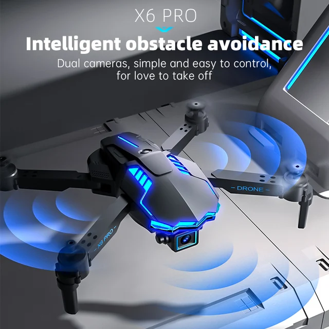 2023 X6 PRO Drone 4K HD Camera Three-Sided Obstacle Avoidance Air Pressure Fixed Height Professional Foldable Quadcopter Toys 3