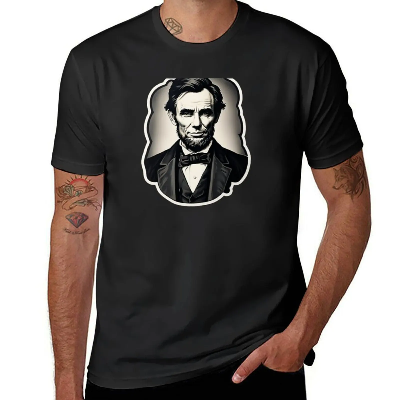 Мужская Дизайнерская футболка с принтом Авраама Линкольна