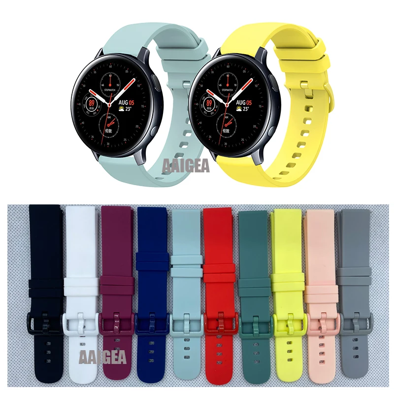 

New Silicone Sports Soft Band Strap for Samsung Galaxy Watch Active 2/Watch4 /Huawei GT3 Pro GT 2 Replacement Wristbands 20/22mm
