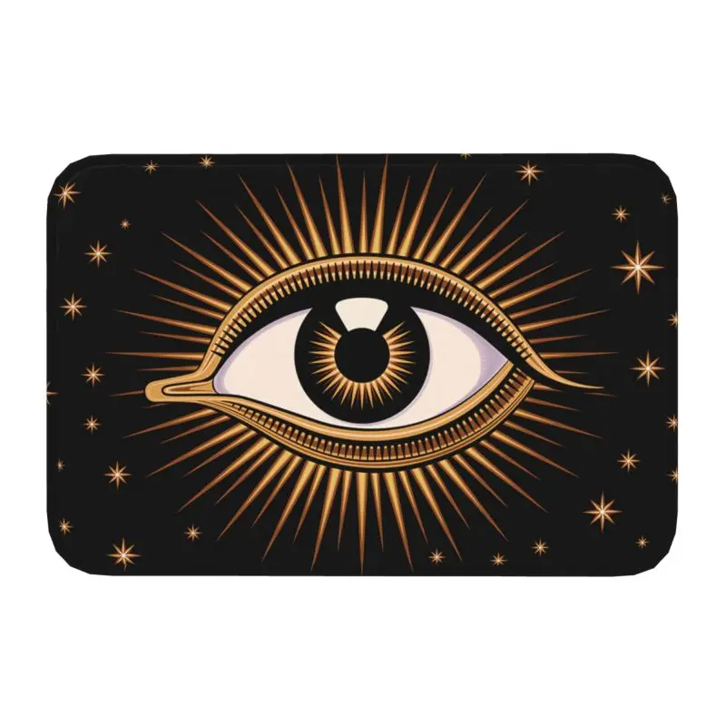 

Evil Eye Doormat Non-Slip Entrance Bath Kitchen Door Floor Mat All Seeing Eye Art Living Room Rug Toilet Footpad Carpet