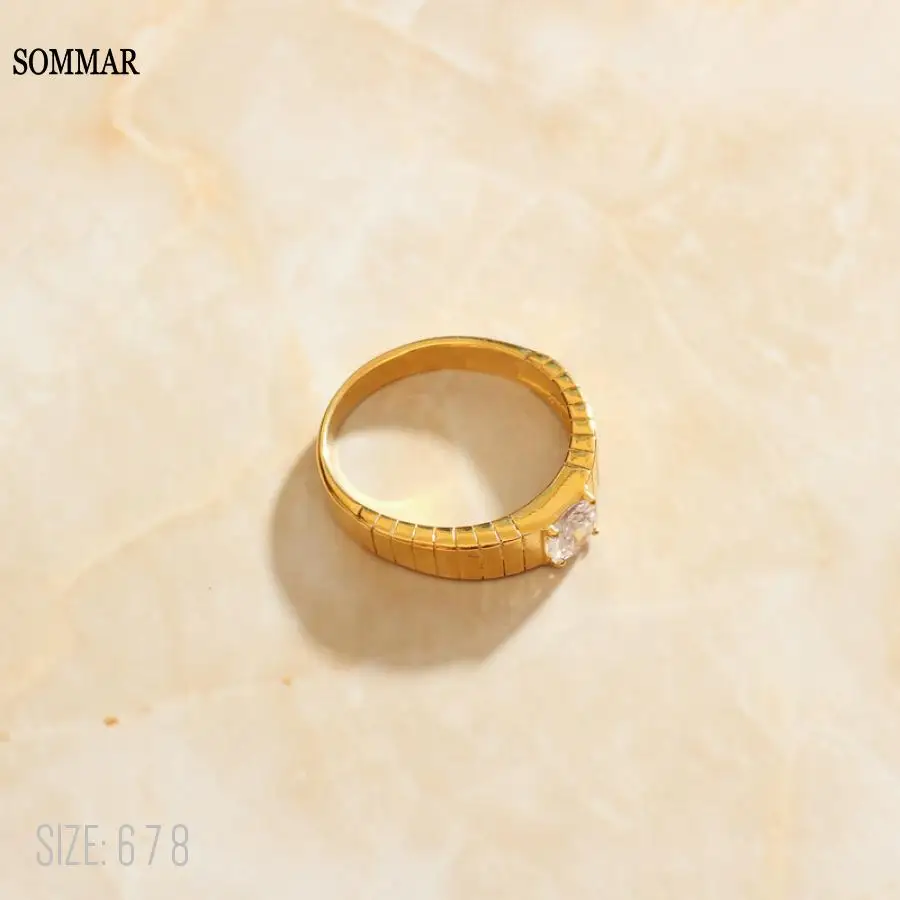 

SOMMAR горячая Распродажа позолоченные Размеры 6 7 8 обручальное кольцо дизайн премиум кольцо ювелирные изделия на шею аксессуары для ювелирны...