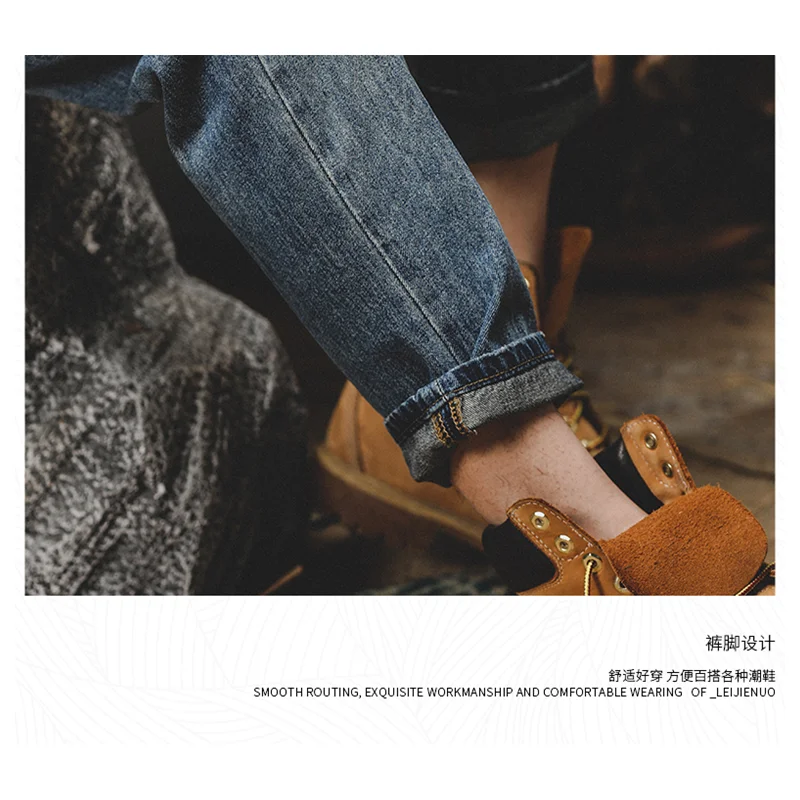 Streetwear Men 2022 New Pattern Vintage Recreational Blue Jeans Loose Broad Leg Straight Cylinder Trousers Autumn Female Trend