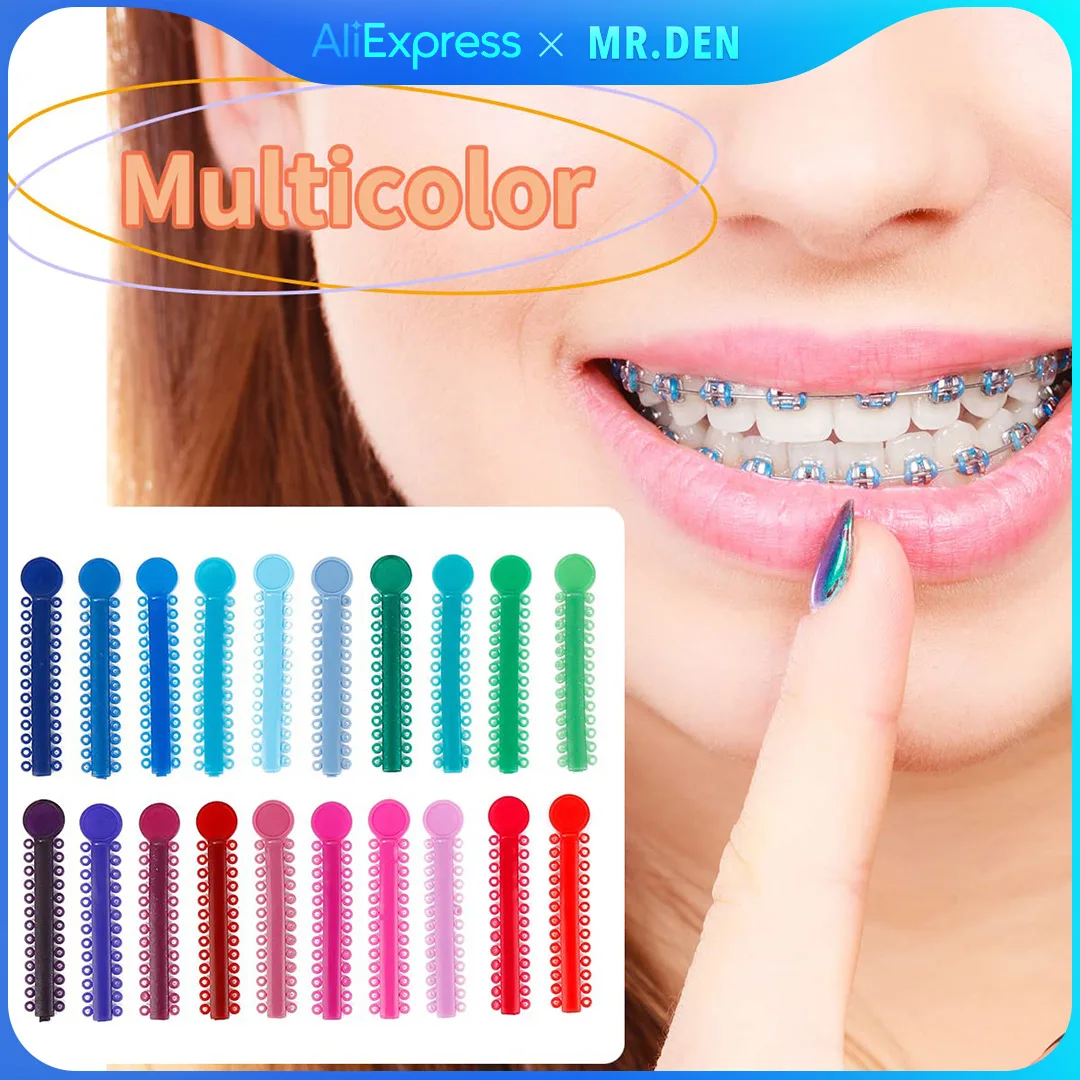 

1040 Ties Ring 40pcs Dental Elastomeric Ligature Ties Orthodontics Elastic Rubber Bands Teeth Care Gray color Dentist Tools Lab