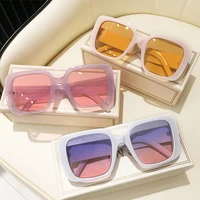candy color wide feet oversized sunglasses for women trend square frame gradient lens uv400 protection sun glasses