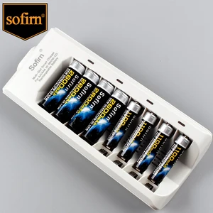 Умное зарядное устройство Sofirn с 8 слотами для аккумуляторов, зарядка с индикасветильник для NiMHNiCd аккумуляторных батарей AAAAA, вилка стандарта СШАЕС, без аккумулятора