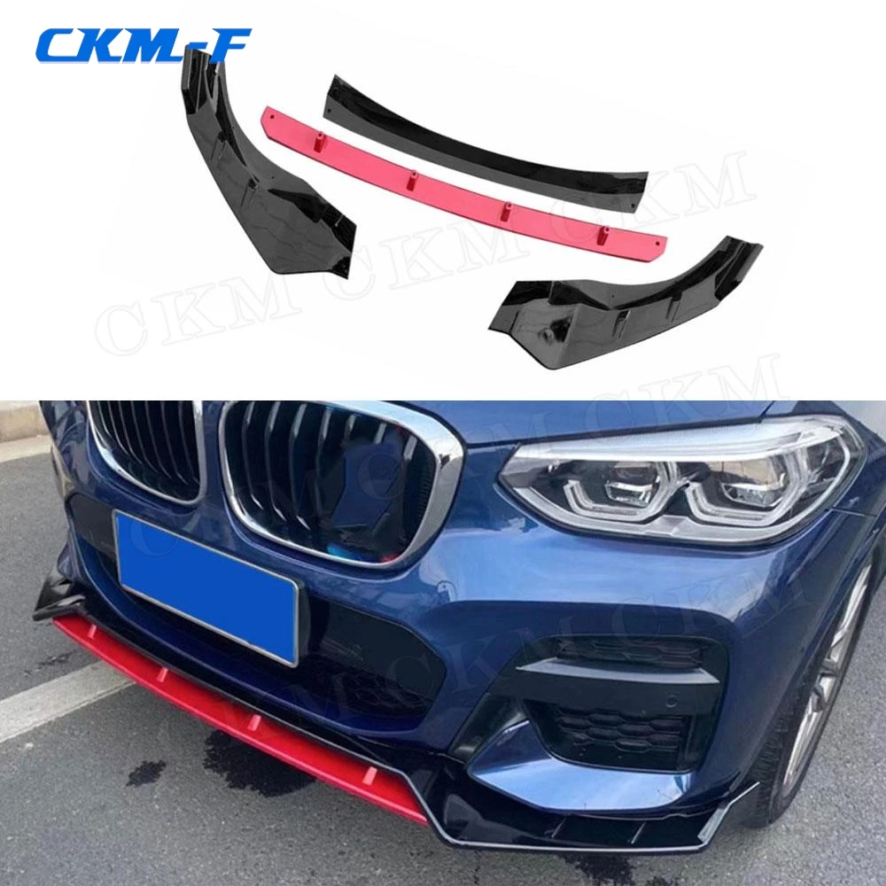 Автомобильный передний бампер Carbon Look спойлер для подбородка BMW X3 G01 X4 G02 M Sport 2019-2021