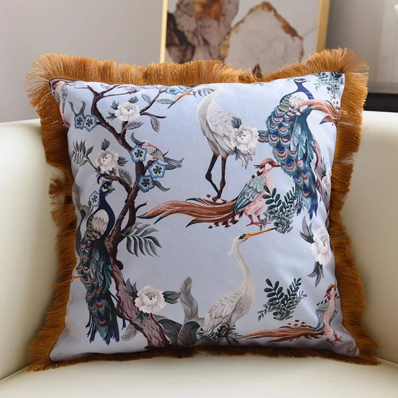 

New Chinese Pillow Light Luxury Ink Painting High Quality Sofa Pillow Set Cushion Household Living Room Throw Lumbar Pillows