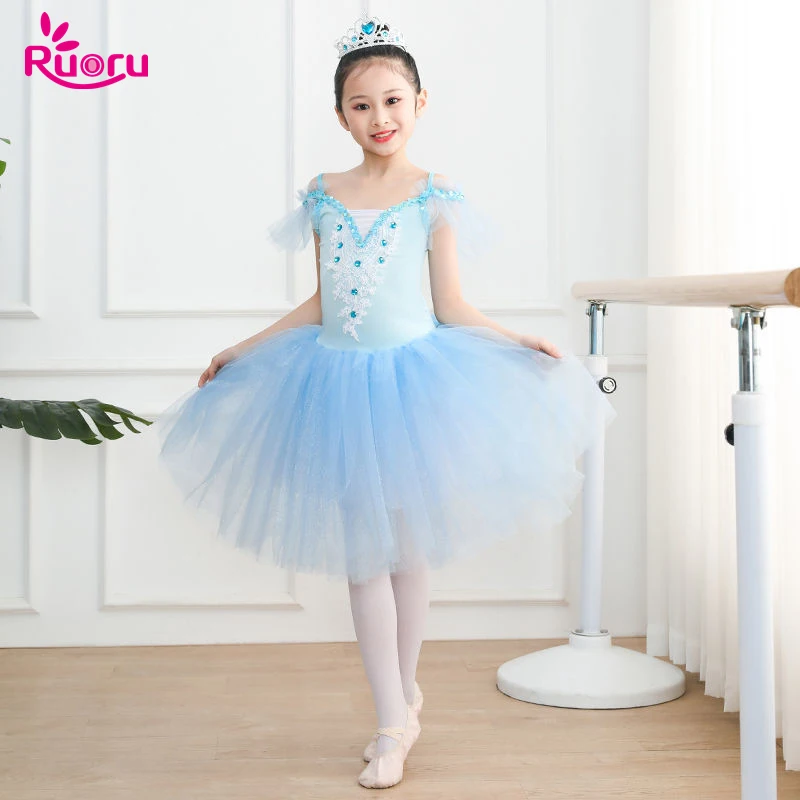 Ruoru Girl Ballet Tutu Dress Professional Kids Dancing Party Performance Ballerina Costume Princess Leotard |