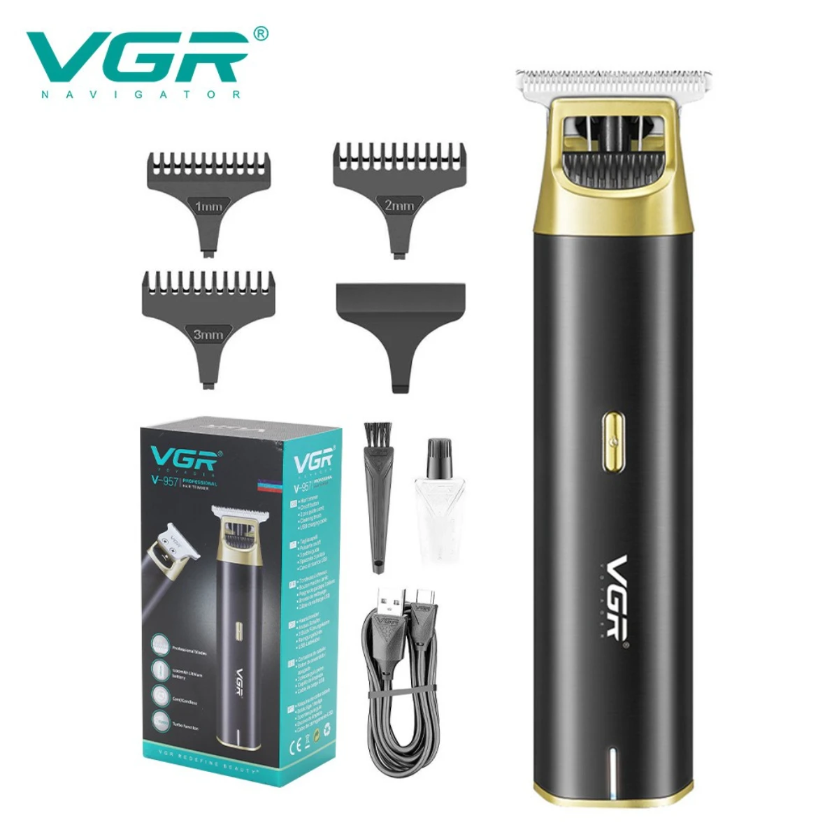

VGR машинка для стрижки волос машинка для стрижки волос Т9 машина для стрижки волос беспроводной Парикмахерская Профессиональный Триммер для волос Аккумуляторная Стрижка волос Машинка для стрижки для мужчин V-957