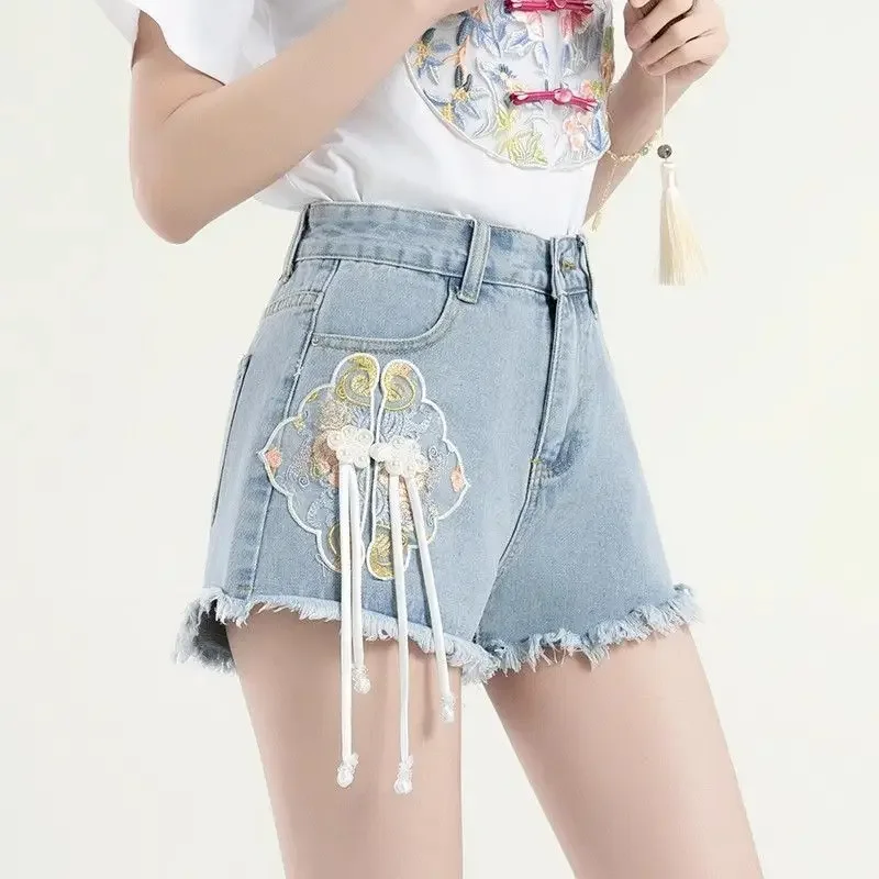 Джинсовые шорты для женщин Новые широкие короткие джинсовые брюки Женские