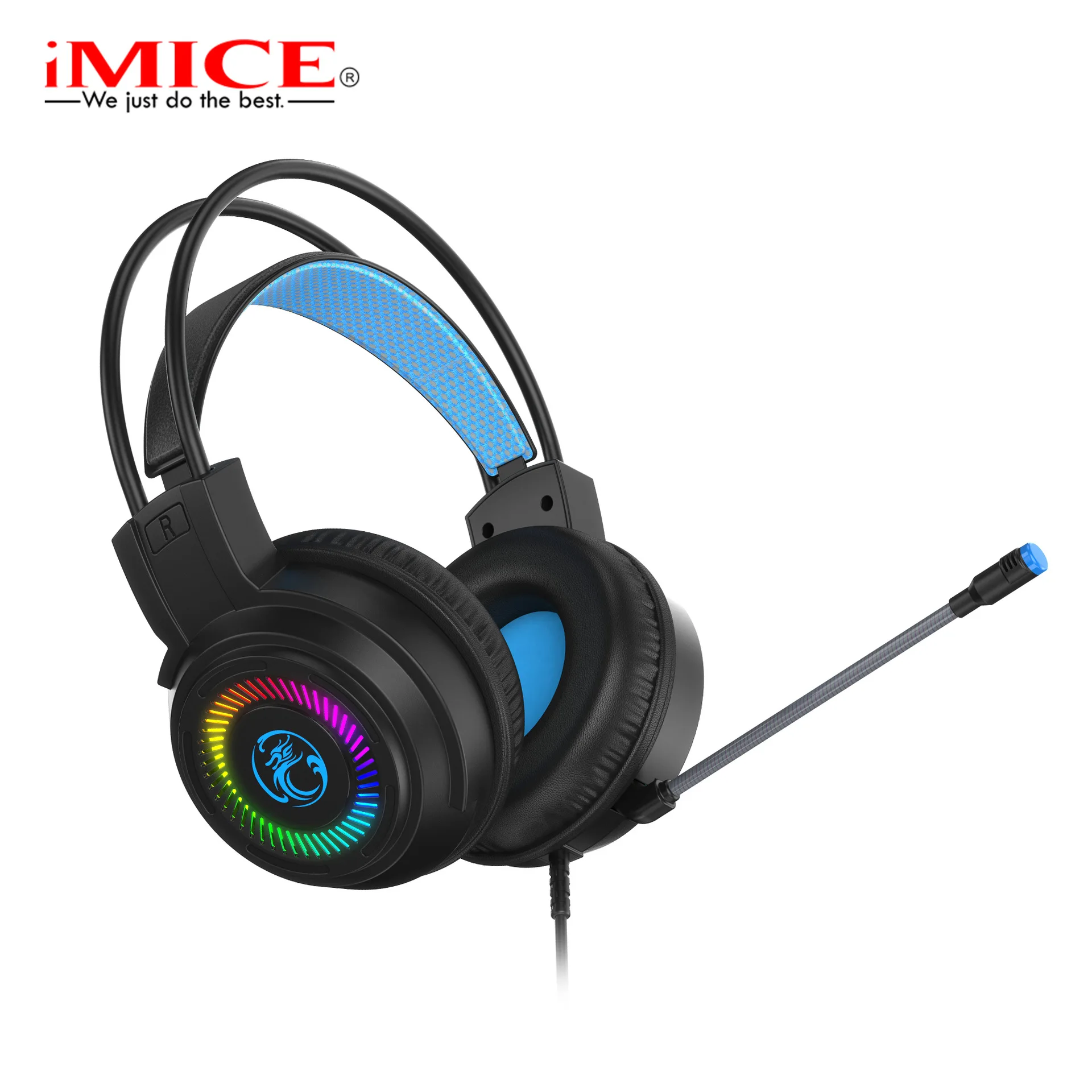 Фото Бренд IMICE HD-480, трансграничная оптовая продажа, новая ослепительная компьютерная игровая гарнитура, проводная игровая гарнитура №1
