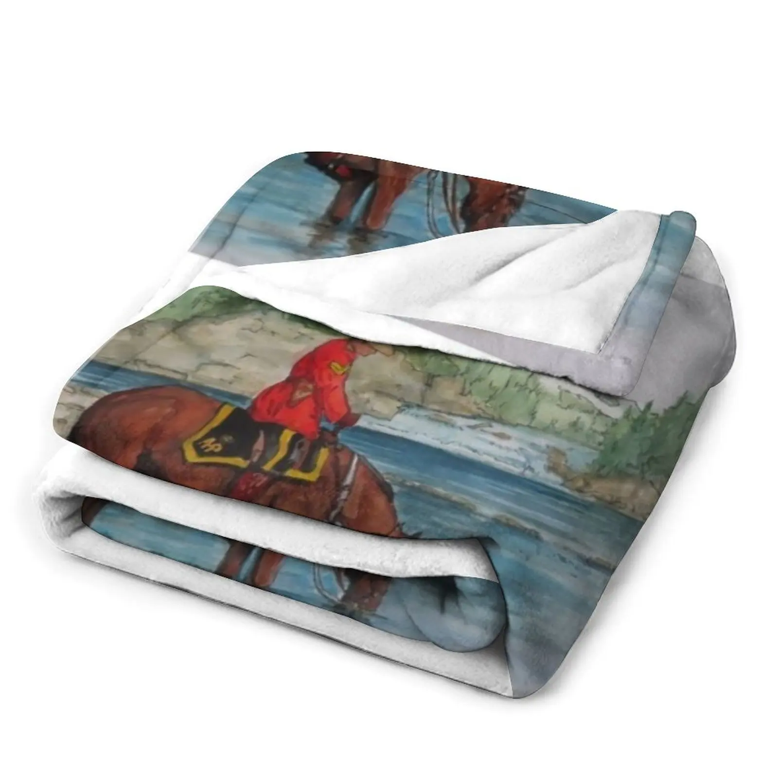 РМП. In Red Serge on Horseback Throw Blanket Hair Luxury Designer Nap аниме Одеяла