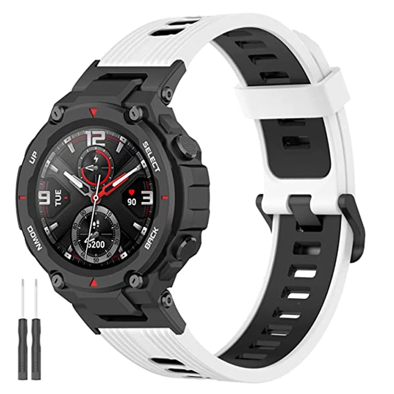 

Double Color Silicone Strap For Amazfit T Rex 2 Smart Watch Band Soft Wristband Belts For Xiaomi Huami Amazfit T-Rex Pro Correa