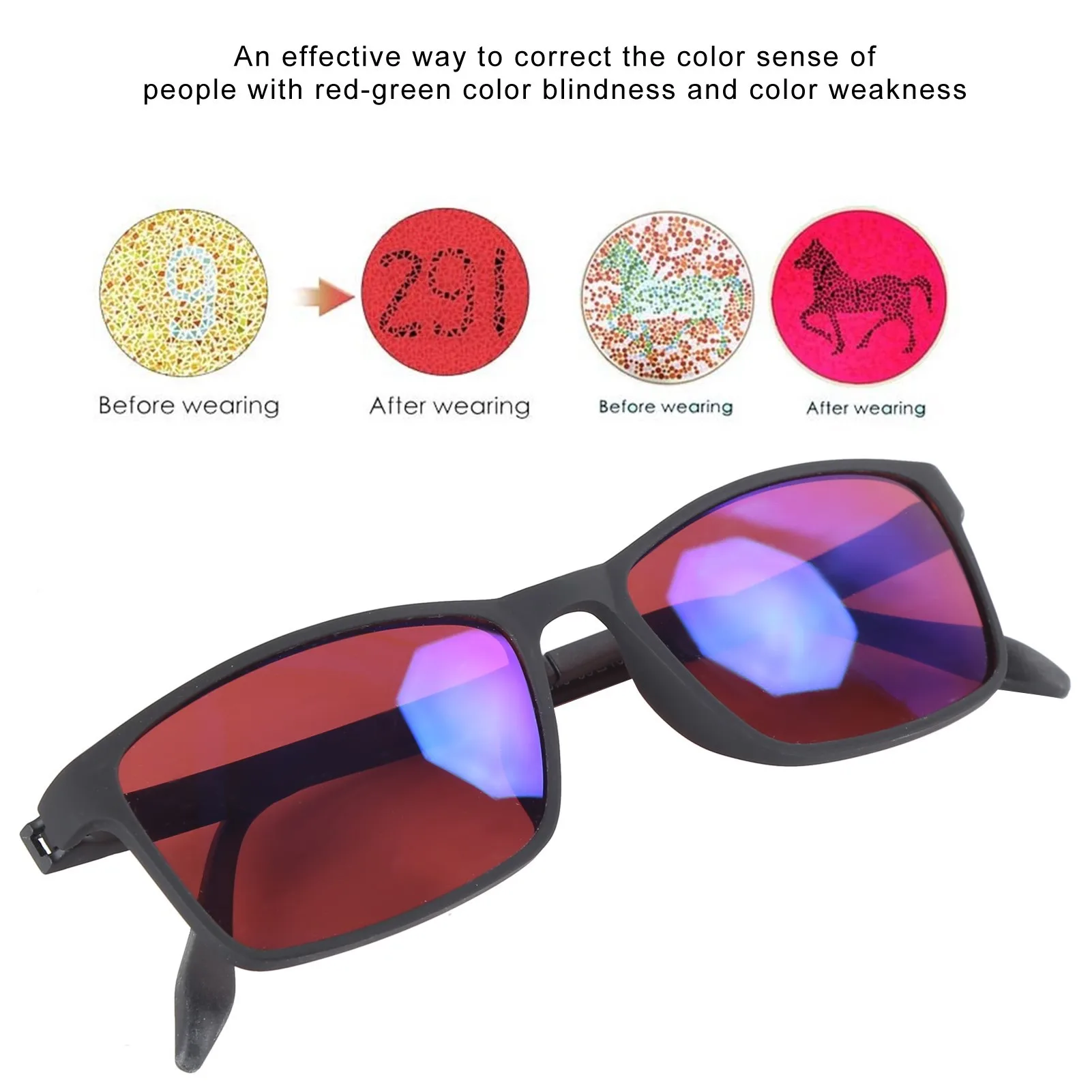 Red Green Men Color-blindness Glasses Drive Printing Dyeing Arts Color Perception Image Recognition Color Blind Lentes Goggles
