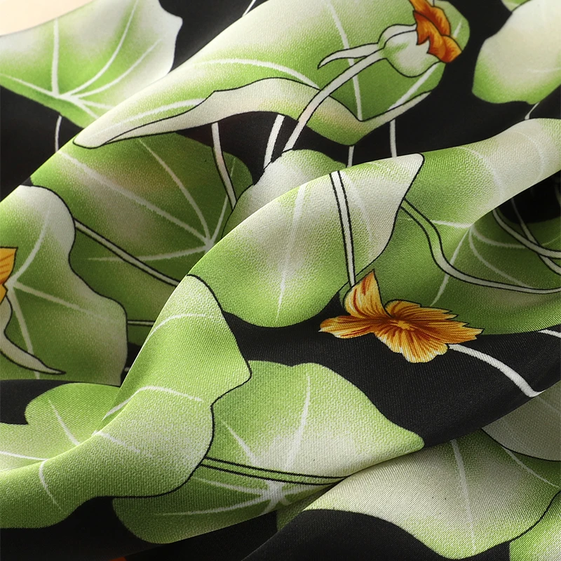 Роскошный шелковый шарф для женщин лента с ручкой принт маленькими кошками