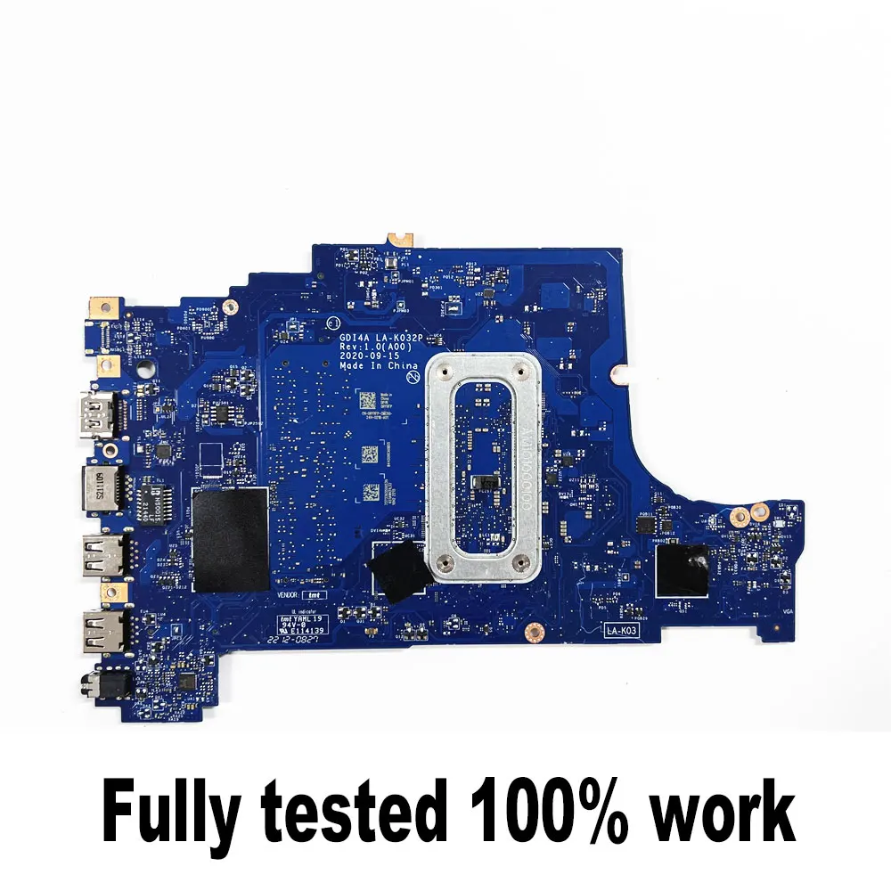Материнская плата LA-K032P для ноутбука Dell Vostro 3400 3500 Inspiron 3501 материнская с