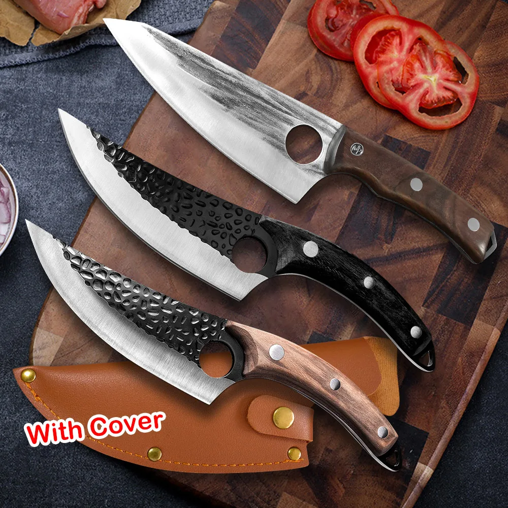 Нож ручной Кованый из нержавеющей стали кухонный резец для мяса нож кемпинга