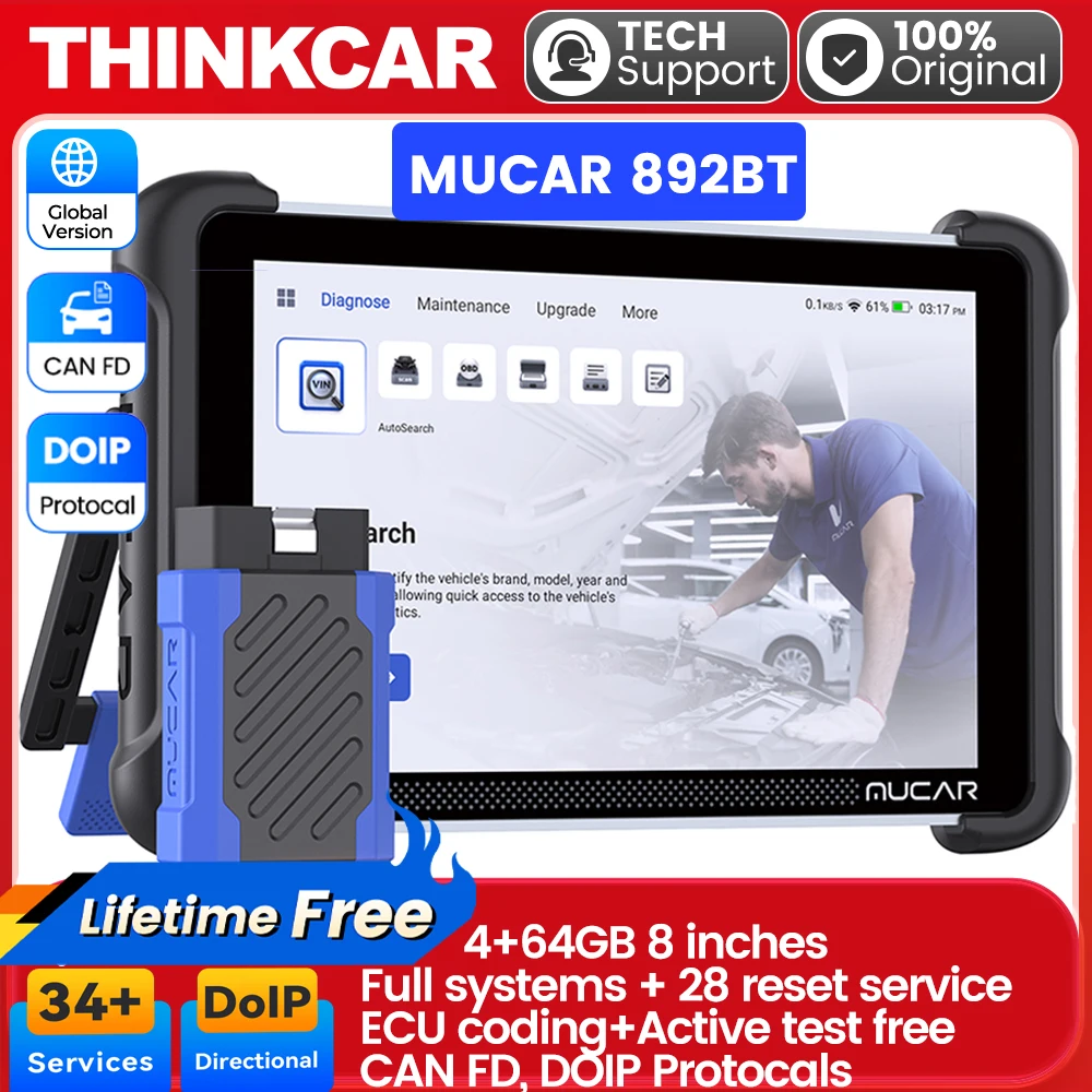 MUCAR 892BT Профессиональный диагностический инструмент OBD2 Диагностика всех систем