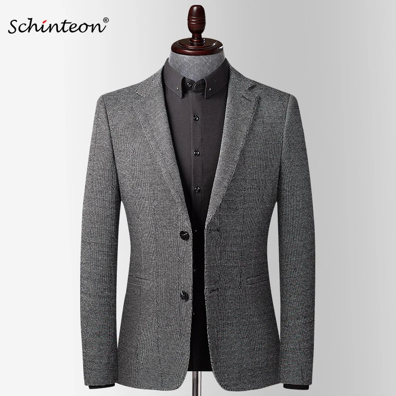 

Schinteon/Новинка 2022 года; Осенне-зимний Блейзер; Приталенная верхняя одежда; Повседневная одежда высокого качества для молодых мужчин; Вечерни...