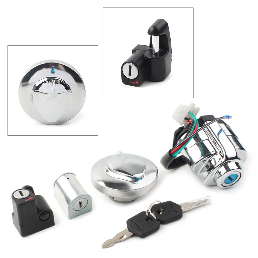 

1Set Motorcycle Ignition Switch Gas Cap Helmet Lock Set For Honda VT250 Shadow VT400 VT600 VT750 Aluminum Alloy