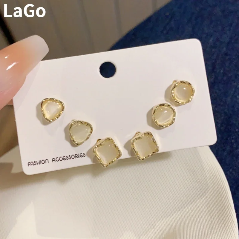

Fashion Jewelry 925 Silver Needle Sweet Korean Temperament Geometric Earrings For Women Party Gifts Simply Design Accessories