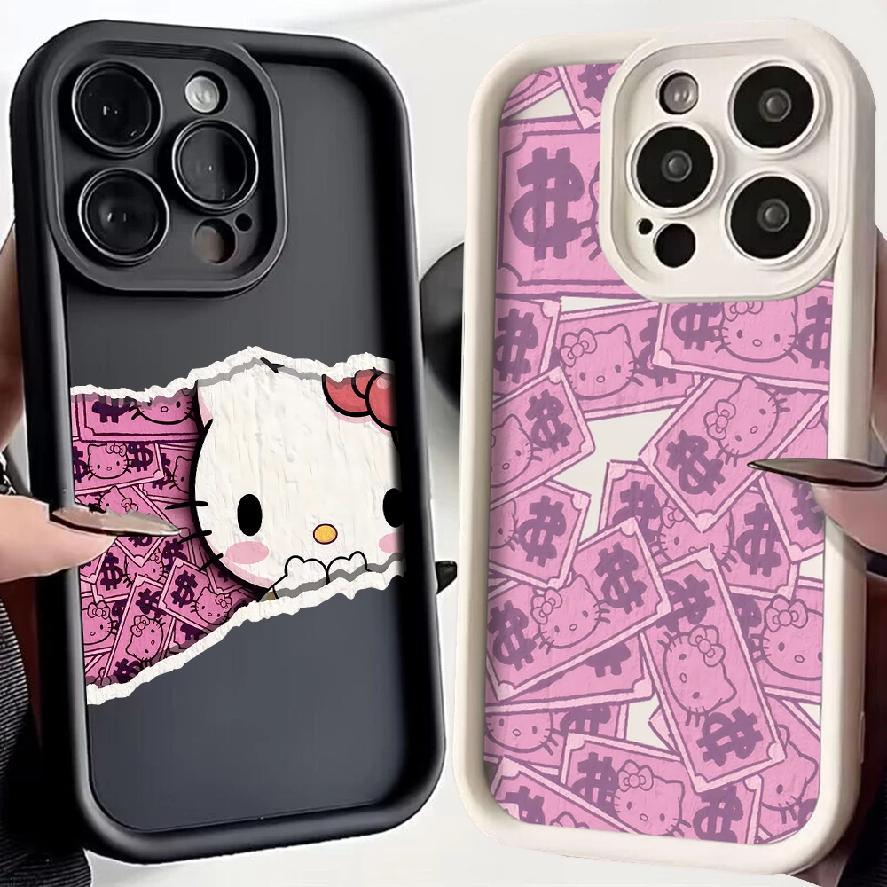 Модный розовый телефон Hello Kitty в виде доллара для OPPO Reno 2 3 4 5 6 7 7Z 8 8T 10 11 Pro Plus 4G чехол
