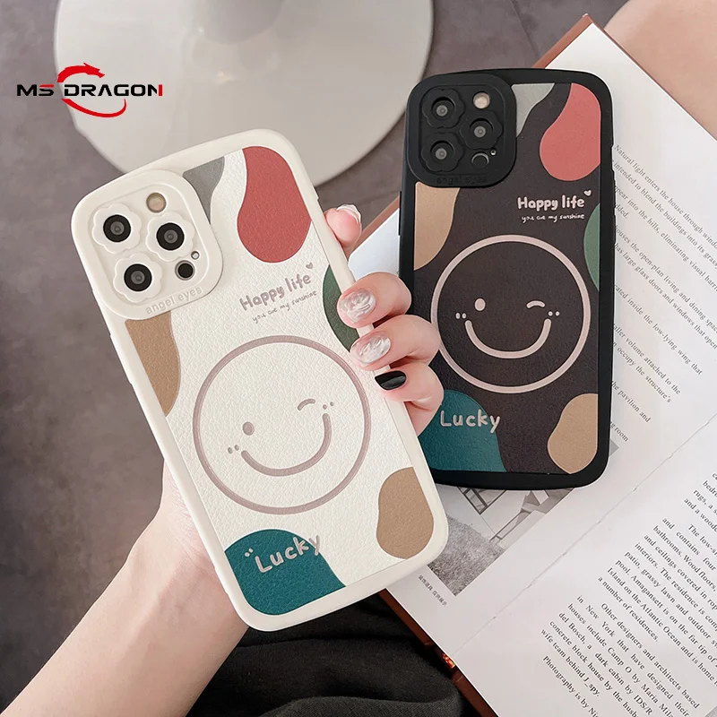 

Original Silicone Phone Case For iPhone 12 11 13Pro XS Max XR 7 8 Plus Fashion Fun Cartoon Smiley Face Soft TPU Shockproof Cover