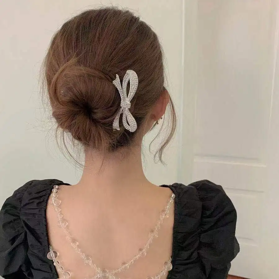 

2023 New Fashion Bowknot U Shape Hairpins for Women Metal Disk Hairsticks Headwear Hair Accessories