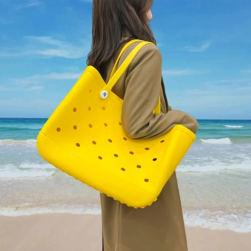 

Summer Bogg Bag Large Waterproof Fashion EVA Punched Handbags Water Park Ladies Tote Handbags Women's Storage Beach Bogg Bags