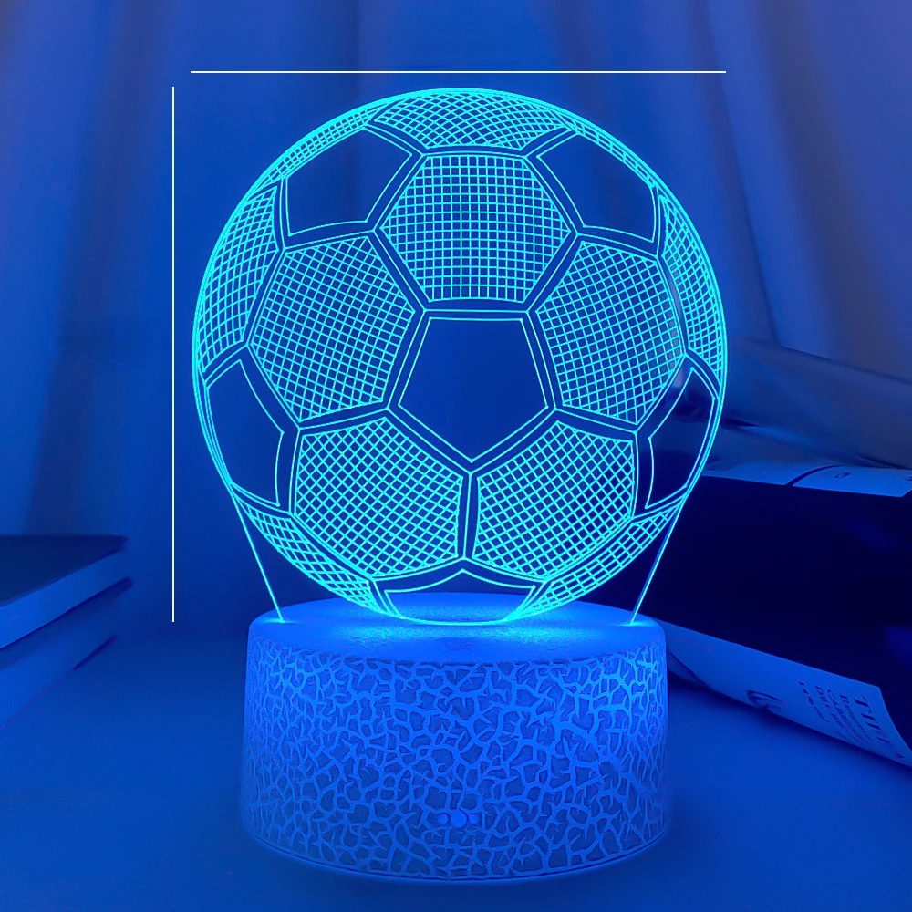 

3D Soccer LED Table Lamp Football Ball Touch Sensor Night Light Remote Nightlight for Kids Bedroom Decoration Child Gift