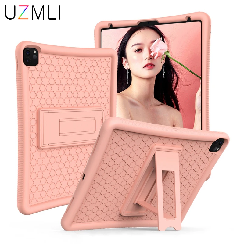 

Силиконовый мягкий чехол для планшета iPad Pro 12,9 2018 2020, детский полноразмерный армированный противоударный гибридный защитный чехол с подста...