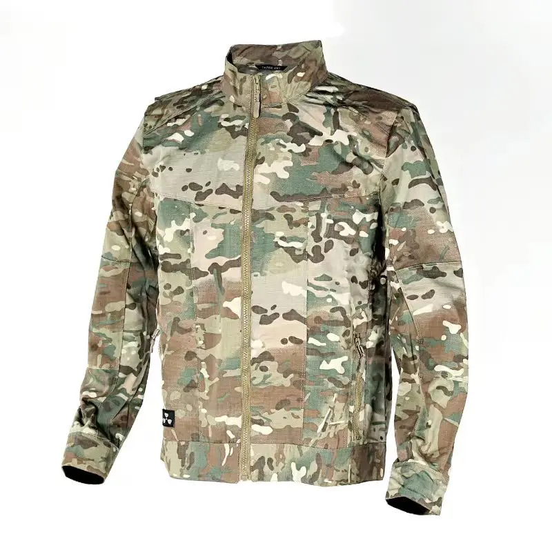 Spring Autumn Men's Mountaineering Windproof Jacket Outdoor Camping Multi-pocket Jacket Camouflage Tactical Training Jacket