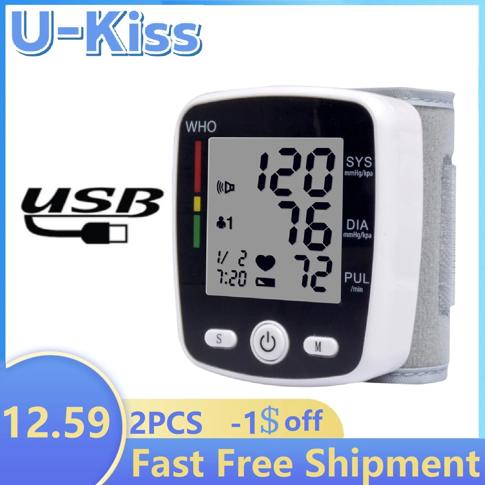 

Saint Health Health Care Automatic Tonometer Wrist Blood Pressure Monitor Digital LCD Wrist Blood Pressure Meter For Measuring