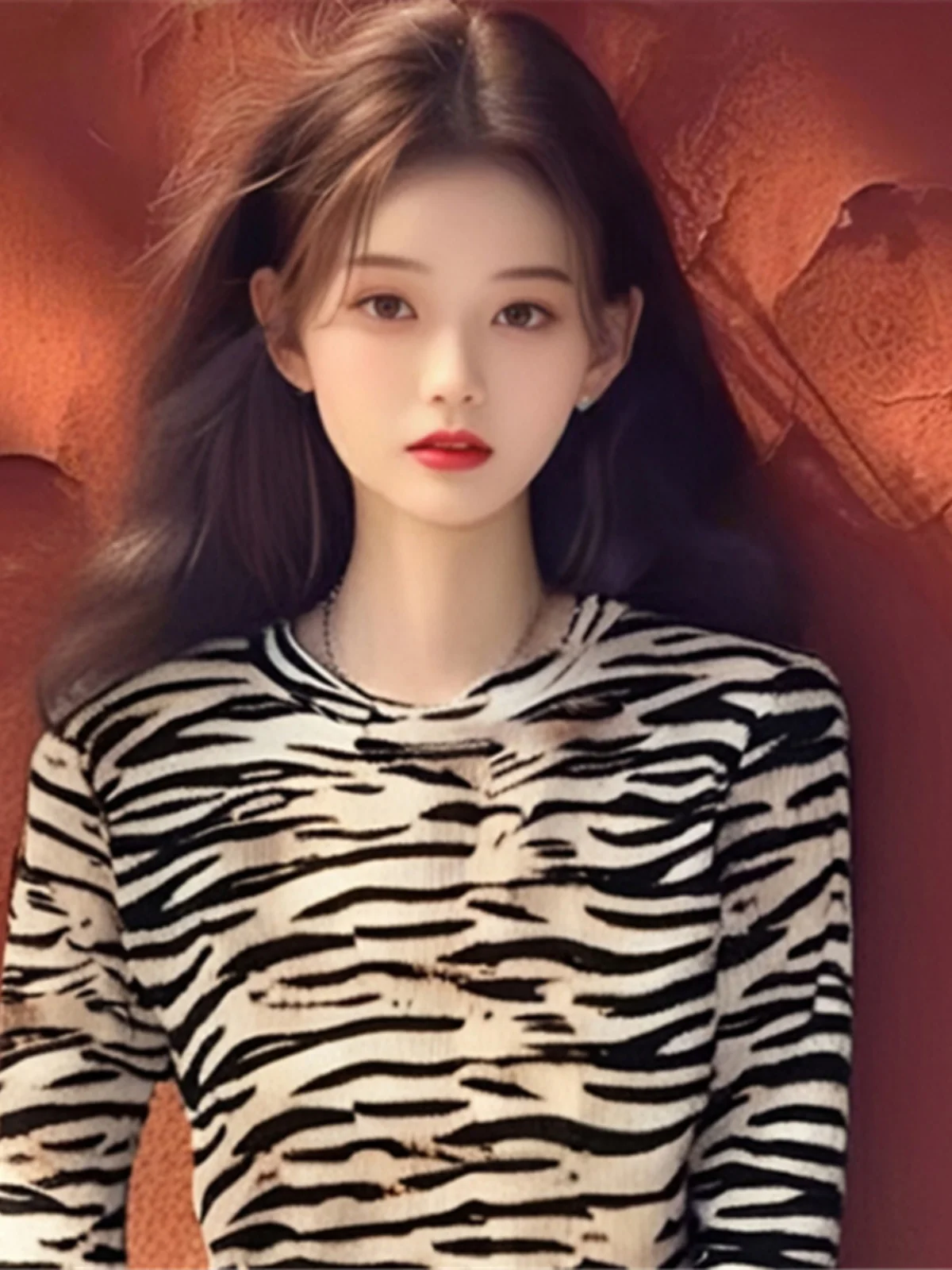 Гонконг Sle Ретро-дизайн с узором зебры Внутренняя одежда Рубашка длинными