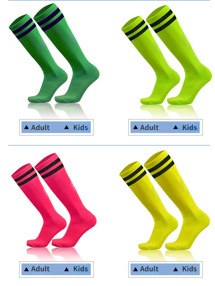 Football Socks non-slip Long Tube Over Knee Striped Soccer Socks Women Men Adult Kids Children Student Gym Sports Stockings