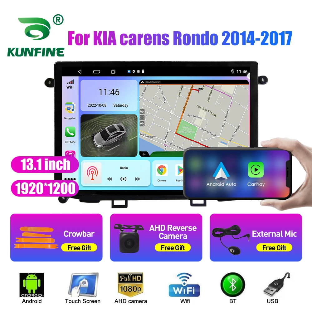 

Автомобильный радиоприемник 13,1 дюйма для KIA carens Rondo 2014-2017, автомобильный DVD GPS-навигатор, стерео Carplay 2 Din, центральный мультимедийный Android авто