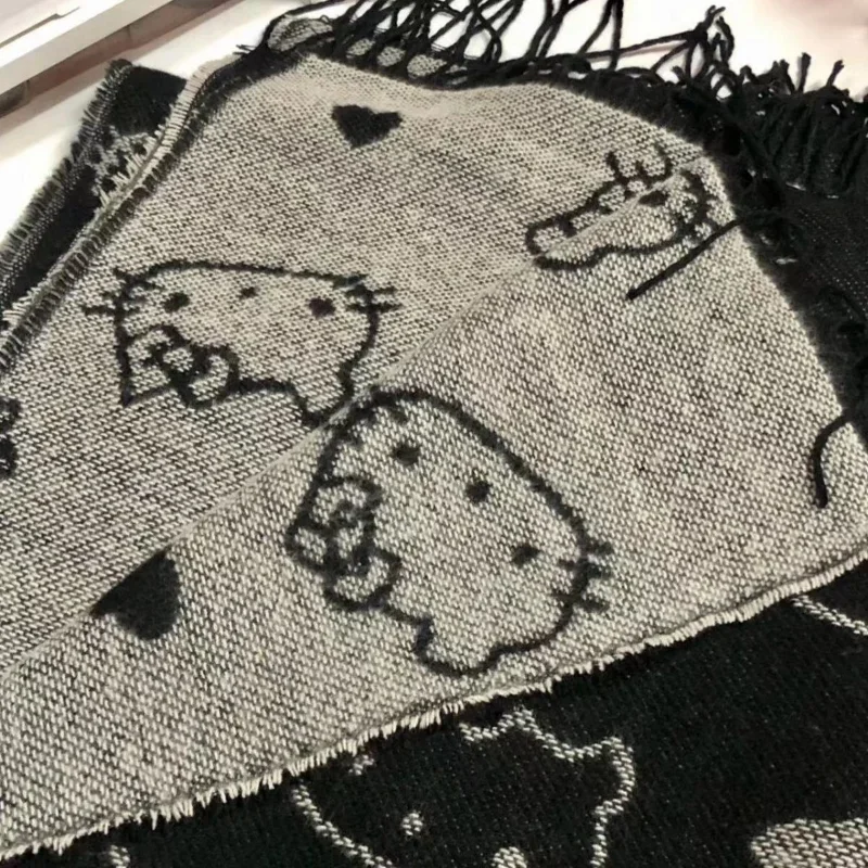 Женский зимний шарф Hello Kitty плюшевая шаль шарфы милый женский толстый теплый
