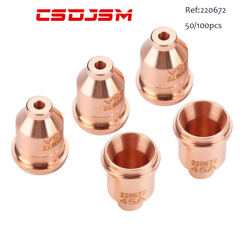

50/100Pcs 220672 Nozzle Tip 15A-45A For Hypertherm PowerMax 45 Plasma Torch
