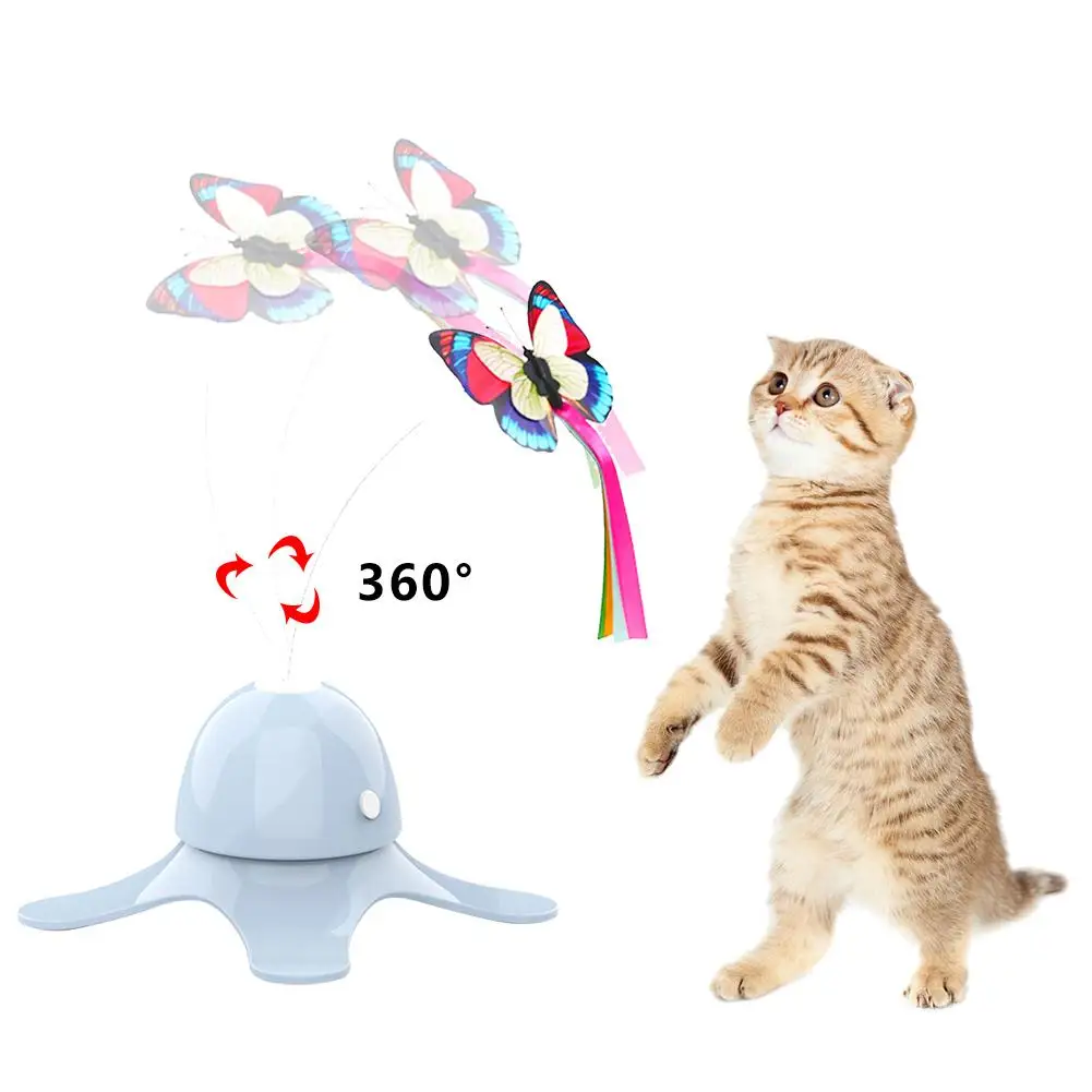 

Interesting Pet Toy Intelligent Training Tool Kitten Interactive Toy Cat Toy Electric Rotating Luminous Butterfly
