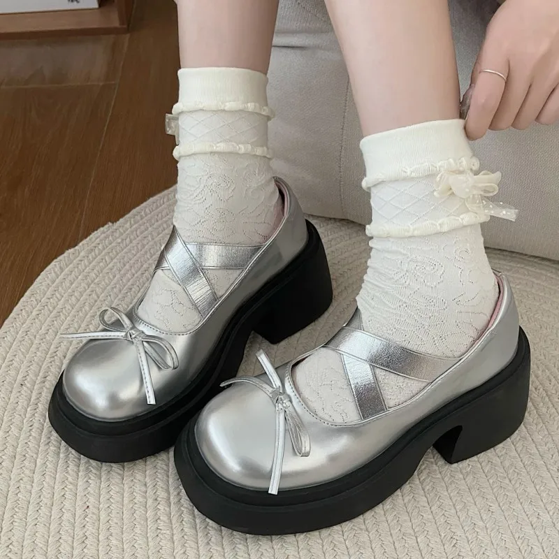 

Women Bow Sandals 2023 Summer High Heels Mary Jane Shoes New Fashion Slingbacks Platform Sexy Dress Pumps Party Mujer Zapatillas