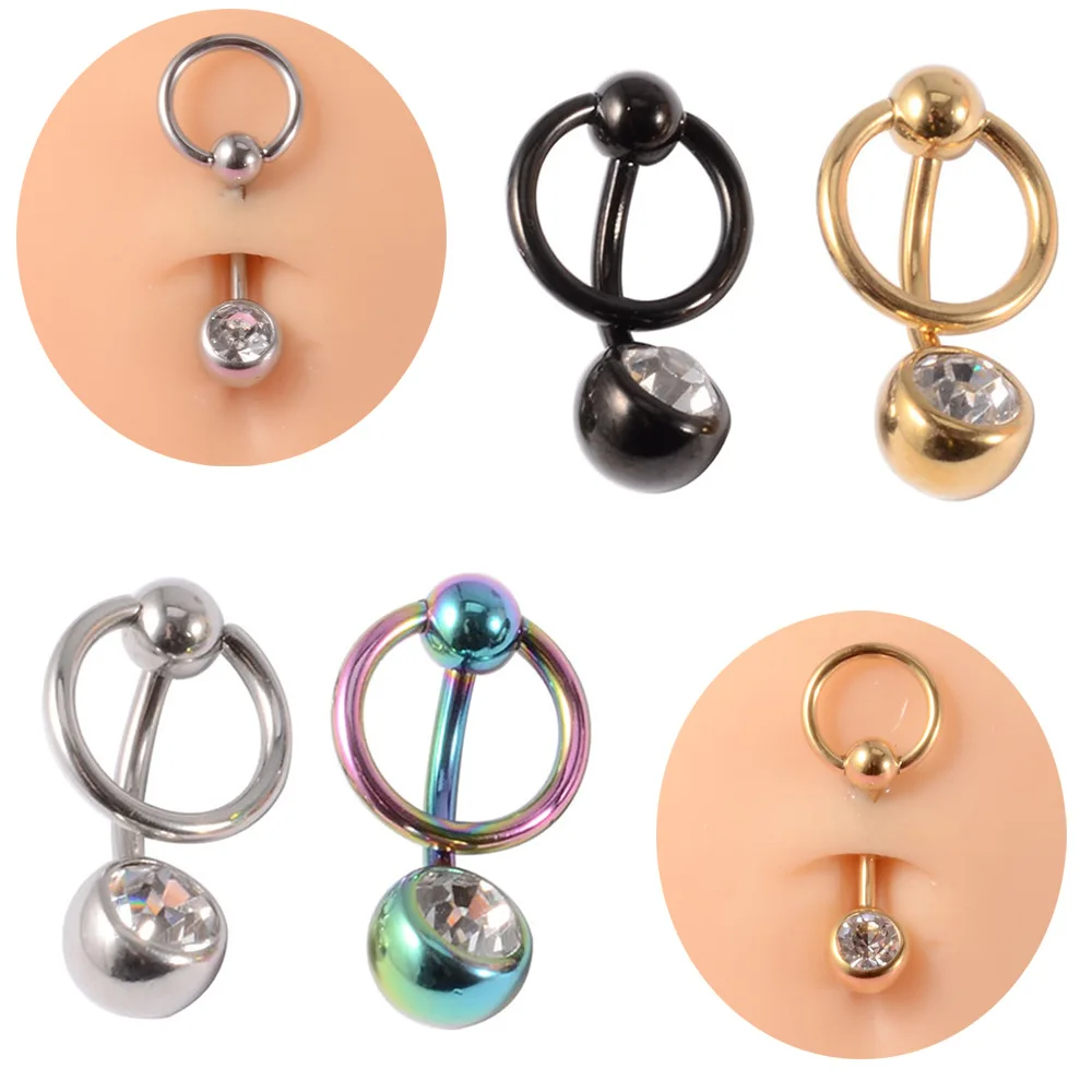 

Miqiao 1 Pcs 14G Dangle Belly Ring Navel Piercing Belly Button Ring Pircing Jewelry