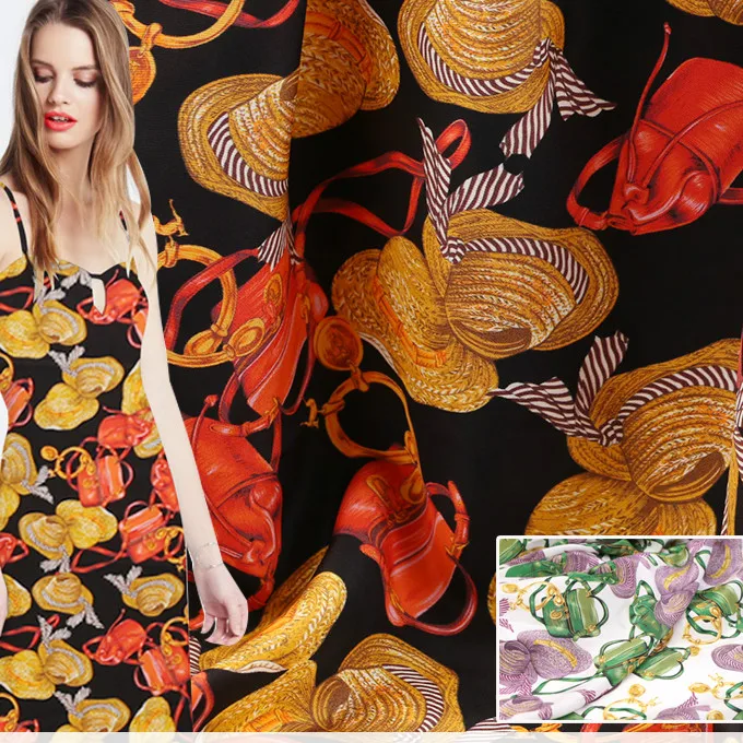 

114cm wide printed silk fabric meter 16mm breathable crepe de chine silk fabric draped dress fabric wholesale silk cloth