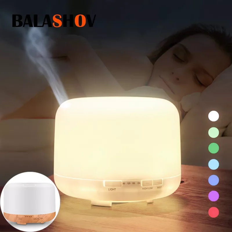 

Увлажнитель воздуха, аромадиффузор 500 мл/1000 мл, ультразвуковой распылитель холодного тумана светодиодный Ной лампой, диффузор эфирного мас...