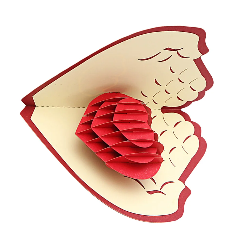 

3D Heart Greeting Paper Valentines Day Blessing Gift Cards for Party Favor Anniversary Wedding Invitation Thanksgiving Day