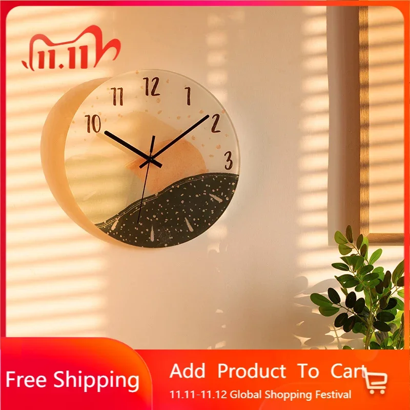 

Silent Decorative Wall Clock Timepiece Nordic Luxury Hall Mural Wall Clock Home Design Horloge Murale Electronic Wall Clock