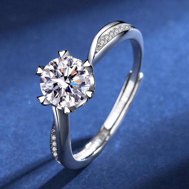 

Кольцо женское из серебра 100% пробы с шестью зажимами