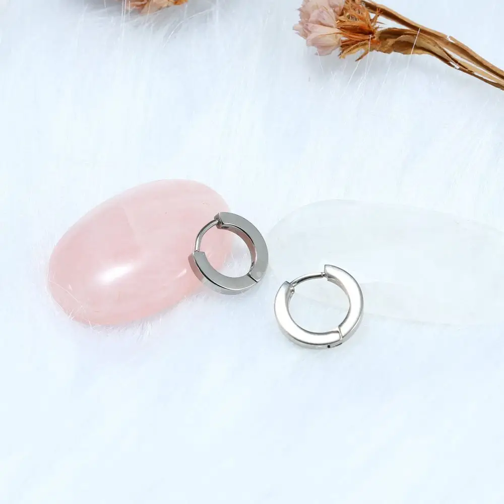 TGNEL Серьги-кольца из чистого титана без никеля маленькие серьги шириной 2 мм