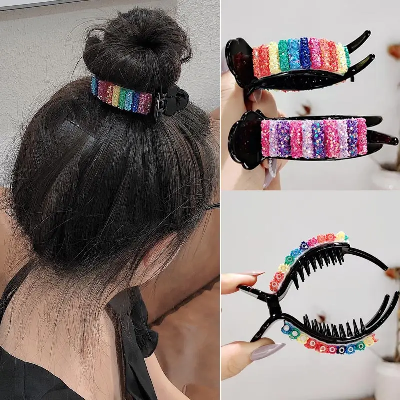 

Korean Version of Rainbow Ball Head Catch Clip Ins Fashion Ponytail Hair Clip