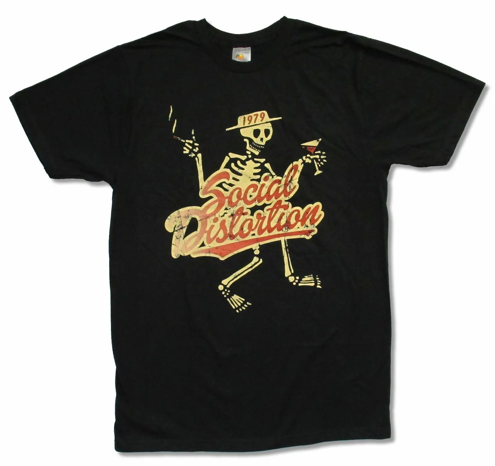 

Social Distortion Yellow Skelly Black T Shirt New