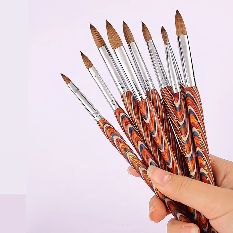 Stripe Acrylic Nail Brushes Nail Art Extension Builder Pen Painting Drawing Manicure Tool
